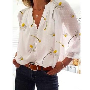 Long sleeve billowing floral top